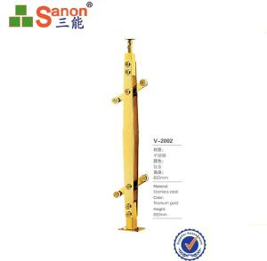 Quality Modern Design 304 316 Golden Silver Glass Railing Stainless Steel Balusters wholesale