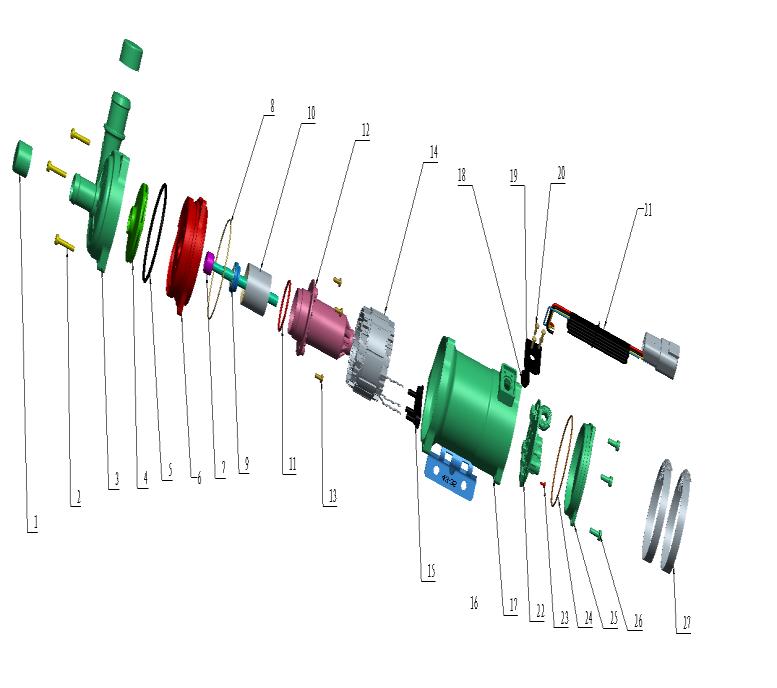 OWP-BL43-408T BLDC Water Pump With PWM Speed Regulation & Fault Feedback For Industrial Cooling Use Compressor Cooling