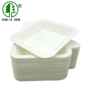 Quality Compostable Disposable 120 Deg Square Sugarcane Sushi Sauce Plates wholesale