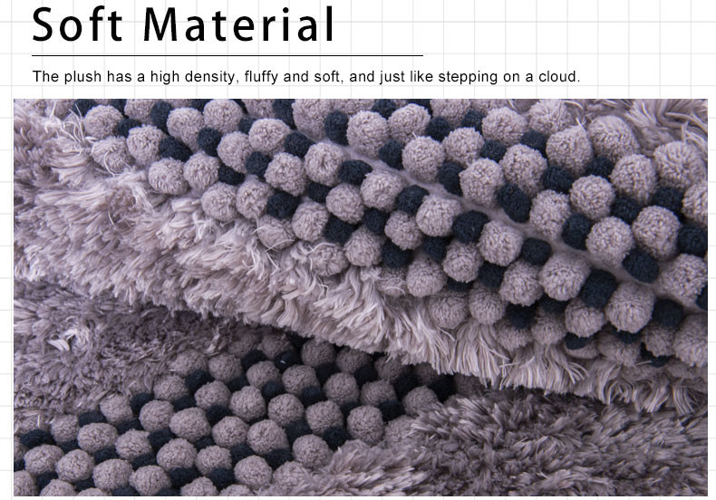 Polyester Shaggy Microfiber Chenille Bath Mat Customizable Fast Drying