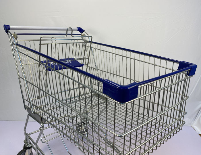 180L TPR Castors Grocery Shopping Trolley Asian Style Supermarket Metal Shopping Trolley