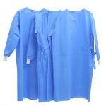 Knitted Cut Disposable Isolation Gown , Hospital SMS Isolation Gown With Ce Iso
