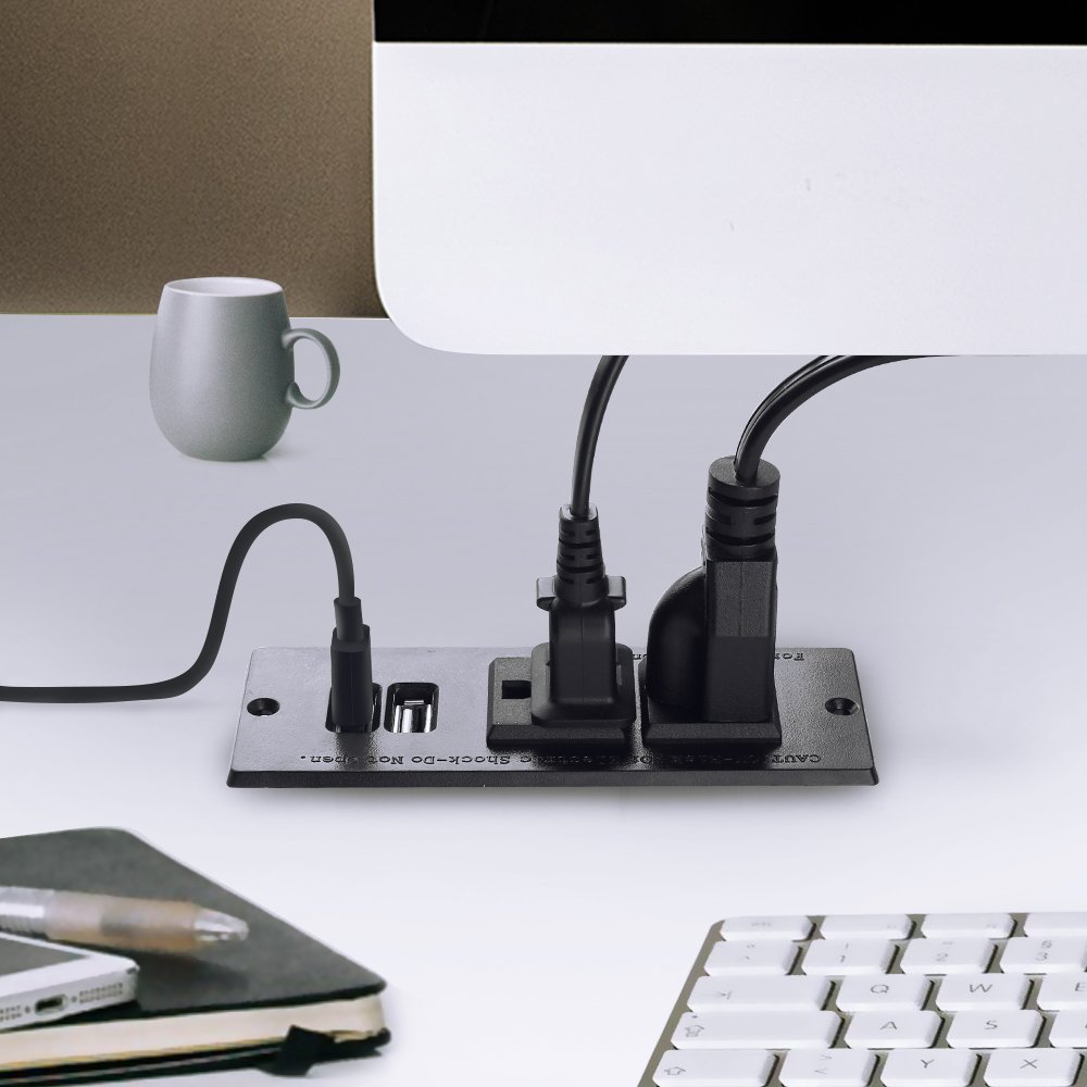 Conference Recessed Table Outlet Desktop Power Strip With 2 USB Port