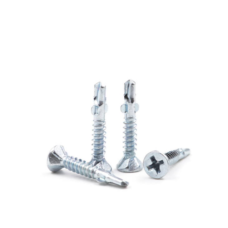 Phillip M8 Flat Head Self-Drilling Screw with Wings 16mm Length Black Oxide Finish
