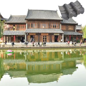 Quality Unglazed Matt Chinese Clay Roof Tiles Grey Old Korean Resort Villa Project Use wholesale