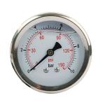 150 Psi SS Case Water Liquid Filled Pressure Gauges 2 Inch 50mm 10 Bar