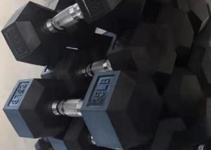 Quality Rubber Steel 100lbs Hexagon Gym Fitness Dumbbell wholesale