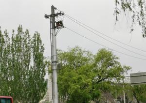 Quality 10KV Q235B Steel Transmission Pole , CO2 Welding Transmission Line Pole wholesale