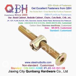 Quality QBH Book Bedside Cabinet Chair Crib Cot Infanette Bed Cross Slotted Point Drive YZP Horizontal Hole Furniture Nut Bolt wholesale