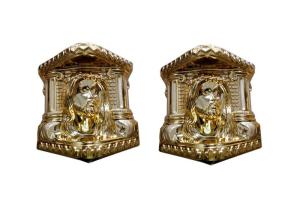 Quality Customized Parts Of A Coffin Standard Size , Casket Corner Casket Accessories With Steel Bars wholesale