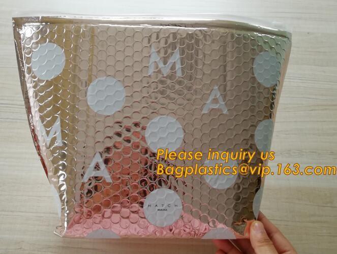 Cosmetic Pink Slider Padded Bag/Silver k Bag With Bubble,Padded Envelopes Cheap Aluminium Foil k Holographic