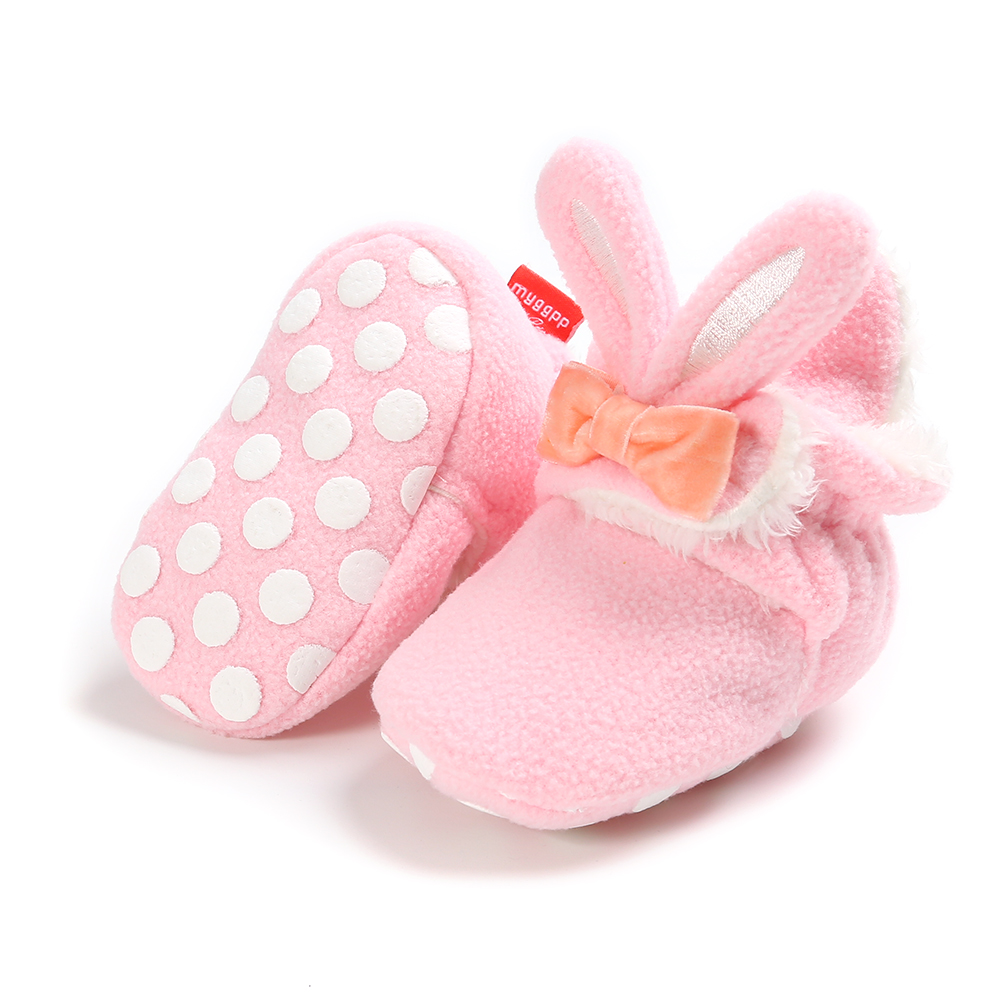 Fancy 2019 winter Flannel warm cute rabbit infant girl crib socks baby booties