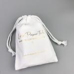 Gold Foil Logo Cards Packing 6oz Cotton Drawstring Bag
