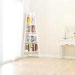 Space Saving 15kg Trapezoidal Wooden Corner Bookshelf
