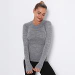 Women's long-sleeved sports yoga t-shirt quick-drying round-neck yoga running