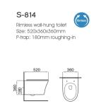 Ceramic Sanitary Ware WC Hanging Mount Water Closet Rimless Floating Ceramic