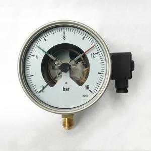 Quality CL 1.6 Electric Contact Pressure Gauges 160mm 16 Bar Manometer Radial Pressure Gauge wholesale