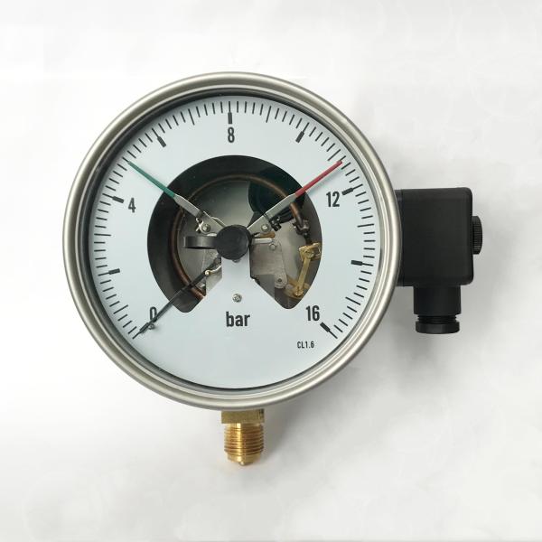 CL 1.6 Electric Contact Pressure Gauges 160mm 16 Bar Manometer Radial Pressure