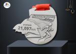 Smooth Back Custom Sports Medals / Running Race Medals With Woven Ribbon No