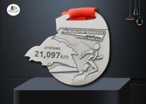 Quality Smooth Back Custom Sports Medals / Running Race Medals With Woven Ribbon No Colors Filled wholesale