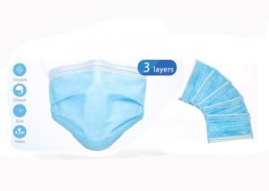 Quality Anti Droplets Surgical Disposable Mask / Blue 3 Ply Disposable Dust Mask wholesale