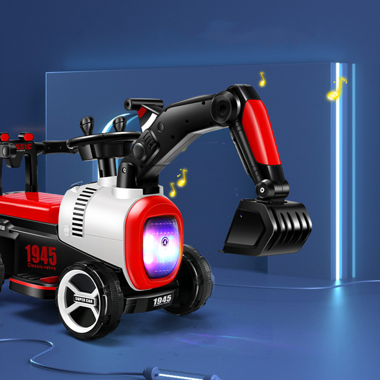 Plastic Kids Electric Toys Slide Excavator Ride On Mini Construction Truck for Children