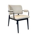 Medium Back Armrest Restaurant Hotel Dining Chair Leather Carver Customized