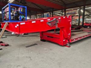 Quality 28 Tire Gooseneck Hydraulic Low Bed Transport Truck Semi Trailer with Jost Kingpin wholesale