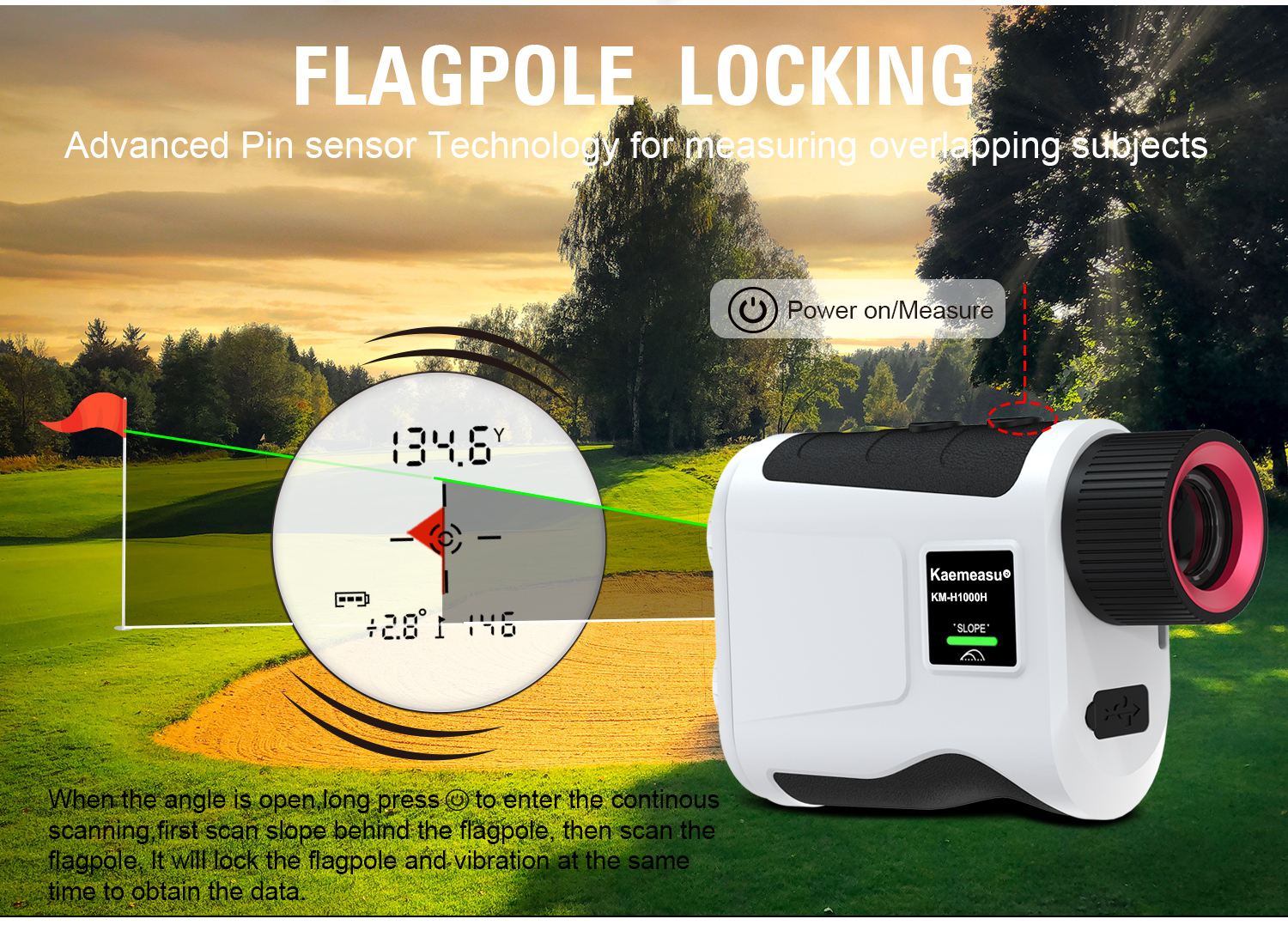 112*75*44mm Laser Distance Meter Telescope with Slope Scope and 905±5nm Laser Wavelength