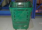 Castor Rolling Shopping Basket With Wheels , 4 Wheeled Plastic Shopping Baskets