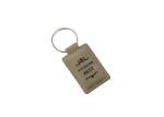 Rectangle PU Leather Key Chains Laser Logo 3mm Thick Vintage Leather Key Holder