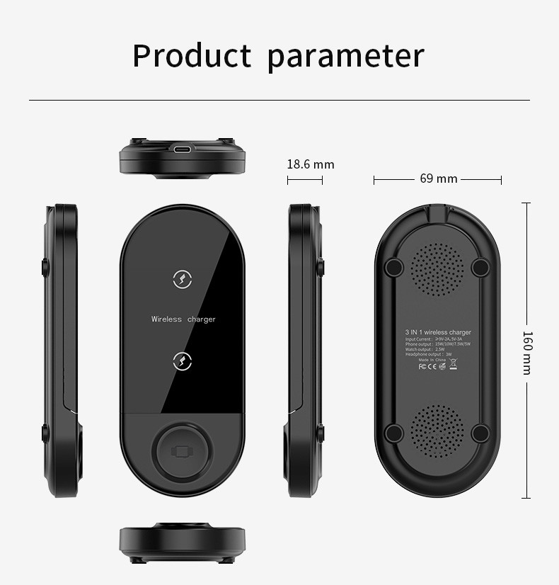 15W Fast Charge Qi Magnetic Stand Wireless Charger For Iphone 12