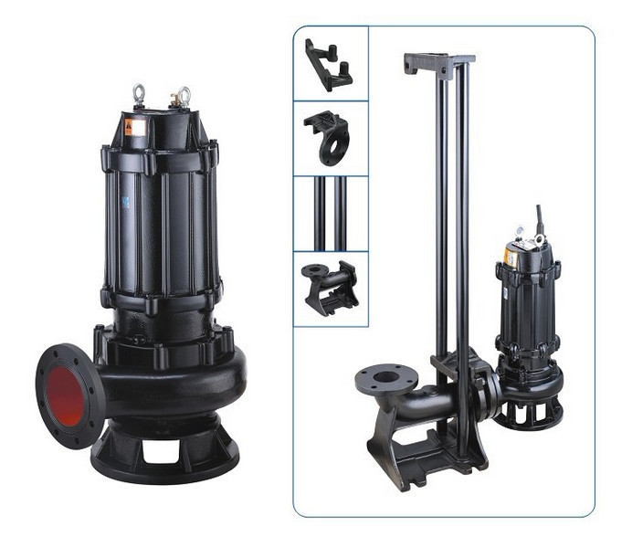 Vertical Inline Cast Iron Sewage Pump High Pressure Capacity 15m3/H Black