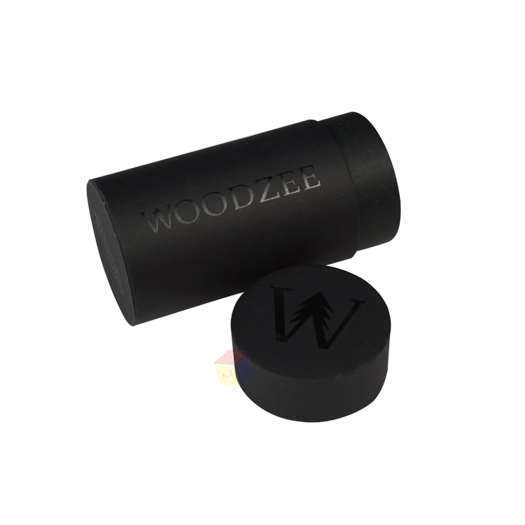 Eco-friendly Customized Matte Black Round Gift Packaging Paper Tube for Essential Oil