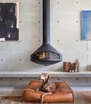 1000mm Hotel Indoor Suspended And Rotating Wood Burning Hanging Fireplace