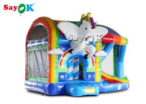 Quality Outdoor Playground Pvc Rainbow Inflatable Unicorn Bouncy Castle wholesale