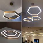 Modern Led Chandelier Gold Living Room Lamp Simple Creative Gold Chandelier(WH