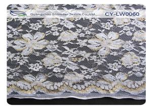 Quality Black Scalloped Metallic Bulk Floral Lace Fabric Eco-Friendly Dyeing CY-LW0060 wholesale