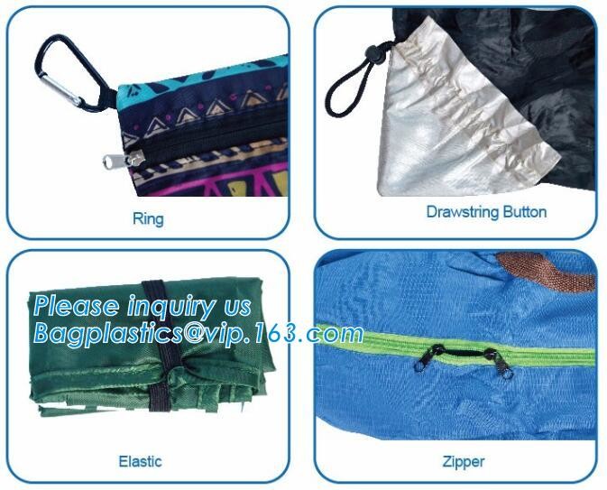 Recycled Foldable Nylon Polyester Tote Bag with logos polyester shopping bag Custom advertising handle non woven bag PAC