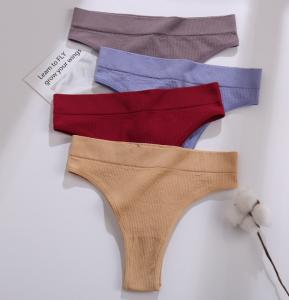 Quality Seamless G String Low Rise Sexy Underwear Thong Panties Female Underpants Solid T-Back wholesale