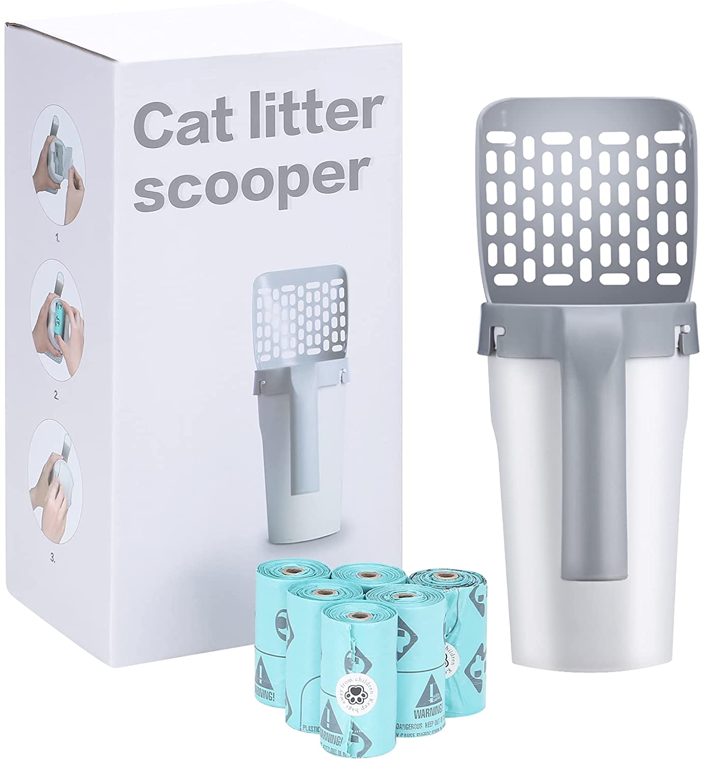 Portable Cat Litter Shovel Scoop Grey Cat Sand Shovel Environment Friendly