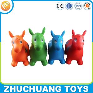 Quality kids ride on pvc inflatable farm animal horse toys wholesale