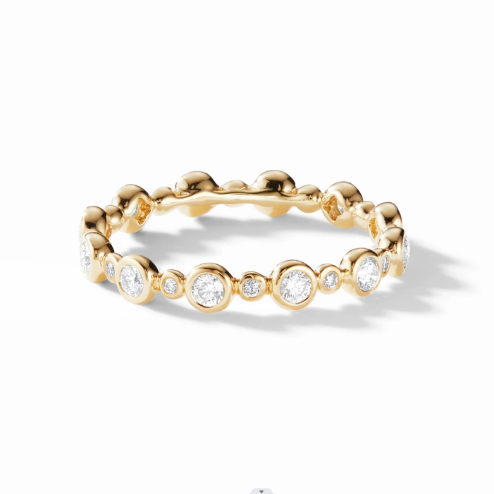 Classics Zircon Eternity Band Gold Plated Jewelry US Size 10 Clear CZ Ring