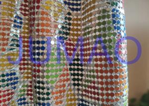 Quality Colorful Drapes Metal Sequin Fabric Anodized Aluminum For Bag / Cloth / Table wholesale