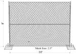 Construction Silver Temporary Chain Link Fence 8ft X 12ft ASTM A392-06