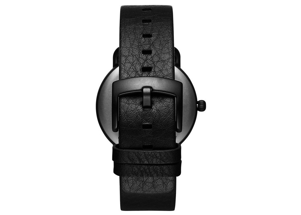 Create your own brand watches men genuine leather watch black