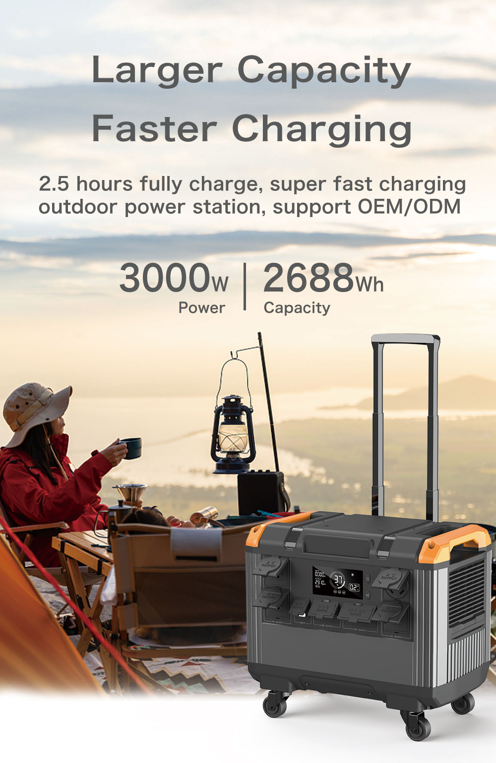 LiFePO4 Battery Power Station For Outdoor Camping 150W 300W 500W 1000W 2400W 3000W
