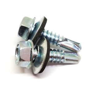 Quality 1020 Steel Harded Zinc Plated EPDM Washer Self Drilling Screw wholesale
