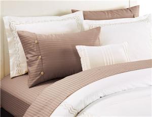 Quality Polyester Cotton Sheets Set Sateen Stripe Bedsheets Set 4pcs Solid Color wholesale