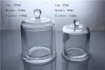 high quality glass candle container with glass cover